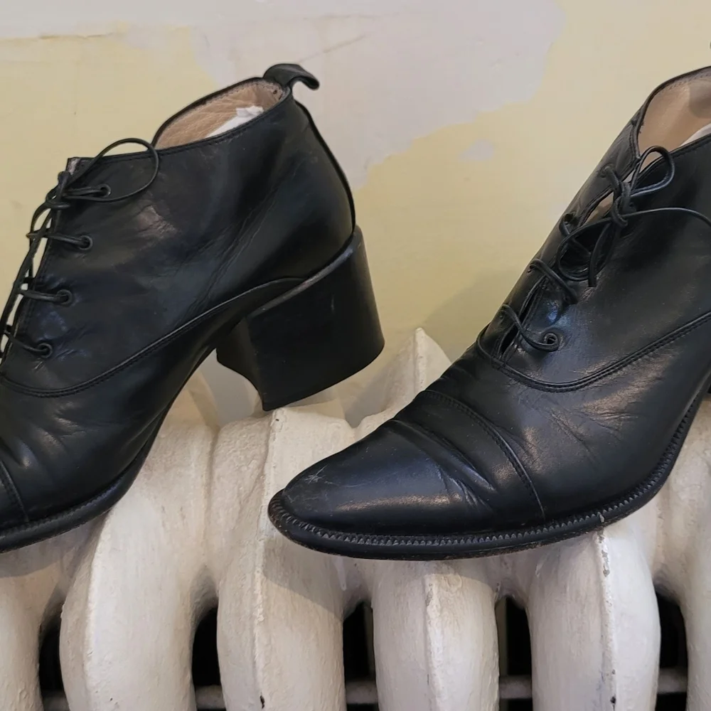 Vintage Gianni Bravo Women's Leather Ankle Boots/Shoes-37 1/2-U S Size 7